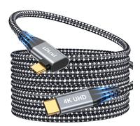 3m/300cm USB-C to USB-C 3.2 Gen 2×2 Cable, 90 Degree High-Speed 20Gbps Data, 4K60Hz Video, and 100W PD3.0 Charging Cord for Oculus Quest 2, iPhone 15ProMax, Galaxy S23, PS5, Portable Monitors, Webcams