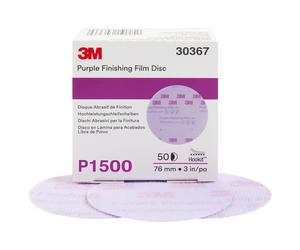 3M 30367 Hookit Purple 3"""" P1500 Grit Finishing Film Disc