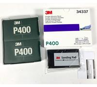3M™ 34337 Hookit™ 25x Flexible Sanding Strips 140x171mm with Pad Green P400