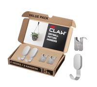 3M 3DH15SLV-2ESF Claw Hooks, 15 lb, Silver