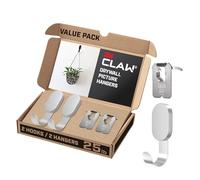 3M 3DH25SLV-2ESF Claw Hooks, 25 lb, Silver