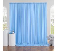 3m×3m No Wrinkles Curtains on Blue Baby Background for Wedding Party 2 Panels Polyester Baby Blue 1.5m × 3m Background Theater Decor Birthday Baby Party Bridal Shower Photography
