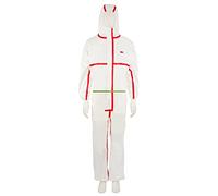 3M 45654XL Protective Coverall, 4X-Large, White/Red