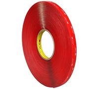 3M 4910 VHB Adhesive Tape, 15 mm x 33 m, 1.0 mm, Clear, Film Liner, Pack of 5