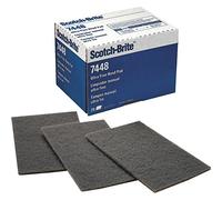 3M 5304 Scotch-Brite 7448 Hand Pad, Sulfn Grey, 155mm x 225mm, Pack of 20