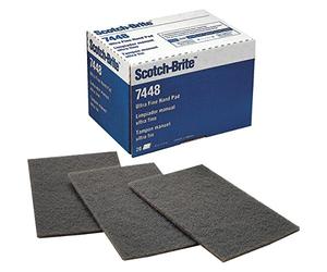 3M 5304 Scotch-Brite 7448 Hand Pad, Sulfn Grey, 155mm x 225mm, Pack of 20