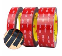3M 5952 VHB Double Sided Tape Grey 10mm x 3m: Heavy Duty, Waterproof Sticky Tape for LED Lights, Number Plates, Picture Hanging- Ideal for Home, Office, Car, Outdoor Use- Superior Adhesion + IPA Wipe