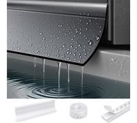 3m/5m/10m Window Outer Edge Rain Shield, Self Adhesive Waterproof Weather Bar for Exterior Doors and Window Sills, Flexible Rain Deflector Drip Guard, 35mm/45mm Width(Black,45mm*5M)