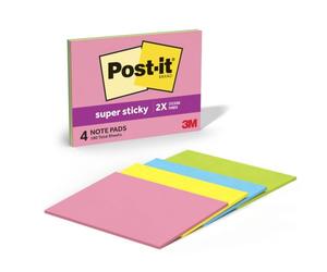 3M 6845-SSP self-Adhesive Note Paper Rectangle Multicolor 45 Sheets | School Supplies and Oﬃce Supplies, 2X the Sticking Power