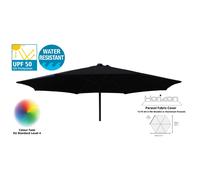 (3m 6arm 210g, Black) Replacement Fabric Garden Parasol Canopy Cover