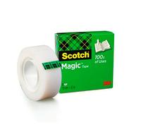 Scotch Magic Tape, 1 Roll, 19 mm x 33 m | General Purpose Sticky Tape for Document Repair, Labelling and Sealing; Matte-Finish, Invisible and Writable on