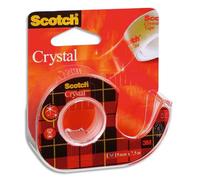 3M 7100088420 Scotch Crystal Tape on Handheld Dispenser, 1 Roll, 19mm x 25m, Clear, Pack of 12