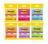 3M 7100094851 Post-it Super Sticky Note, 90 Sheets, Neon, Pack of 6