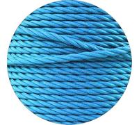 3M / 9.84ft Antique Twisted Cloth Covered Wire, 3 Core 18AWG Vintage Woven Fabric Electrical Cable, Lamp Cable Modern Cloth Covered Wire for DIY Industrial Pendant Light Blue Lamp Cord