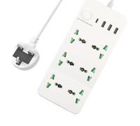 3M/9.84FT Extension Lead With USB Slots 6 AC Way With Fast Charger 1 Type-C + 3 USB Slots(5V 3.4A),13Amp UK Plug Power,Surge Protectors Extension Cord,Power Strip for Home Office (A)