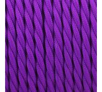 3M / 9.84ft Purple Cable 3 x 0.75mm Antique Twisted Cloth Covered Wire, 3 Core 18AWG Vintage Woven Fabric Electrical Cable, Lamp Cord Cloth Covered Wire for DIY Industrial Pendant Light Appliances