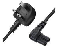 3M 90 Degree Figure 8 Power Cord, Right Angle 2 Pin Power Cord, Compatible with Samsung LG Sony Toshiba TV, PS5 PS4 Xbox Series S X, Canon HP Printer, Sound Bar - Space Saving UK 3 Pin Plug