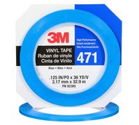 3M 92385 Vinyl Tape 471 Blue 1/8"""" x 36 yd. 5.2 mil