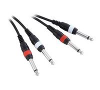 3m Adam Hall Twin Channel Audio Cable 2x 6.3mm Male Mono Jack to 2x 6.3mm Male M