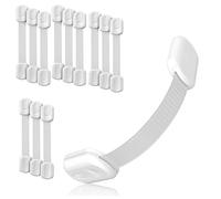 3M Adhesive Child Safety Strap Locks by Baby Proof Me, Baby Latches for Cabinets, Dishwashers, Fridges, Ovens and Trash Cans, Stain Free Toilet Lock (12 Safety Latches)