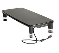 3M Adjustable Monitor Stand with 4-Port USB Hub, Black, Great for Computer Monitors, Laptops, TVs, Speakers, Printers and More