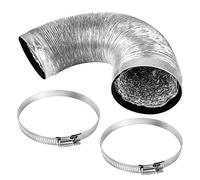 3m Aluminum Air Ducting Aluminum Flexible Duct Hose Ventilation Ducting Aluminium Flexible Fan Ducting for Tumble Dryers Extractor Hoods Duct Fans Air Conditioning Systems(Diameter 10.8cm)