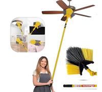 3M Angled Cobweb Duster with Extendable Telescopic Handle - 180° Swivel Ceiling & Corner Cleaning Brush for High Reach Indoor Dusting, Spider Web & Fan Cleaning Tool
