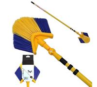 3M Angled Head Cobweb Brush Extending Telescopic Long Handle Feather Duster for Ceiling Indoor Corner Cleaning 180 Degree Swivelling