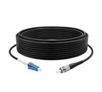 3m Armored Network Fibre Optic Cable LC/UPC to ST/UPC Simplex Patch Cable | OS2 Simplex Singlemode 9/125μm LSZH FTTH 3.0mm Fiber Cables -TPU -Black