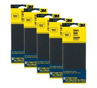 3M Assorted Grit Emery Cloth Sandpaper, 3.67-Inch by 9-Inch, 3-Pack - 5931, Pack of 5