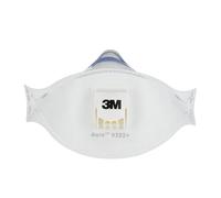 3M Aura 9322+ FFP2 Respirator, Valved FFP2-Mask for Hand Sanding and Power Tool work, White, 5 Pack