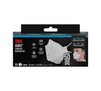 3M Aura Disposable Particulate Respirator, FFP2, Nonvalved, 5 Pack