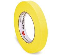 3M Automotive Refinish Masking Tape, 06652, 18 MM X 55 M, Yellow, Crepe Backing, Moisture Resistant, Multi-Purpose, 48 Per Case