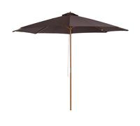 Outsunny 3m Wooden Garden Parasol Sun Shade Outdoor Umbrella Canopy - Coffee - Brown - 300cm x 300cm x 250cm