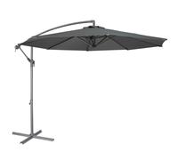 Ø3m Banana Parasol/Umbrella with Cover & Crank Handle - Grey - DG264