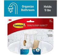 3M BATH21-ES Large Multi-Hook with Water-Resistant Strips 5 lbs.