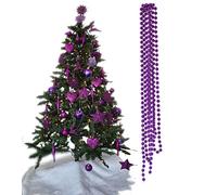 3m Bead Garland Luxury Christmas Tree & Room Decoration 8mm Bead 3m Chain (Dark Purple)