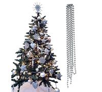 3m Bead Garland Luxury Christmas Tree & Room Decoration 8mm Bead 3m Chain (Silver)