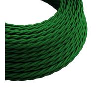 3m Braided Twisted Fabric Electrical Cable, 2 Core Cloth Covered Flex Lighting Cord 0.75mm, 9.84ft Vintage Style Lamp Wire for DIY Pendant Lights and Industrial Lighting Projects (Green)