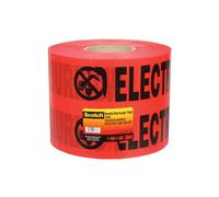 3M Buried Barricade Tape 368, Printed with 'Caution Buried Electric Line Below' Text, 6' Width, 1000 Foot Length (Pack of 1)