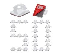 3M Cable Clips Self Adhesive Cord Organizer, Wire Holder Clamp Management Sticky for Desk Car Dash Cam Tables Wall, White 50pcs