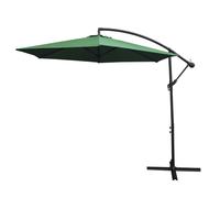 Monster Shop 3m Cantilever Garden Parasol Banana Hanging Umbrella Winding Crank Shade Patio Outdoor Sun Shade Tilt UV Protection | Green