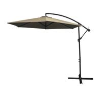 3m Cantilever Garden Parasol Banana Hanging Umbrella Winding Crank Shade Patio Outdoor Sun Shade Tilt UV Protection | Beige Beige