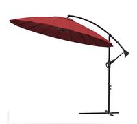 3m Cantilever Shanghai Parasol, Banana Garden Patio Umbrella 18 Sturdy Ribs Red