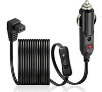 3M Car Refrigerator Power Cable with Switch, 16AWG Heavy Duty Auto Refrigerator Extension Power Cord, 12V/24V DC Cigarette Lighter Plug Cord with 15A Fuse for Portable Fridge Freezer Cool Box