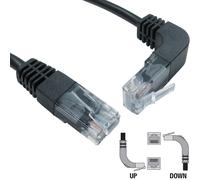 3m CAT5e RJ45 Ethernet Patch Cable Lead Upward Facing Right Angled to Straight