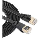 3m CAT7 10 Gigabit Ethernet Ultra Flat Patch Cable for Modem Router LAN Network - Built with Shielded RJ45 Connectors (Black) NCCZ (Color : Black)