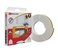 3M Classic Insulation Foam Seal, 6m, White, Medium Gap up to 4mm - Self-Adhesive Rubber for Insulating Gaps in Windows and Doors, Draught Excluder, Protection Against Cold, Heat, Dust, Noise and Wind