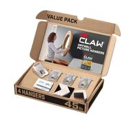3M CLAW 3PH45M-4ESF 4 Drywall Picture Hangers with Spot Markers, Hang Frames with no Tools, Holds up to 45 lbs