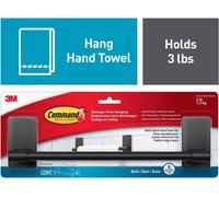 3M CLAW Command Bath Matte Black Hand Towel Bar BATH42-MB 3M CLAW Black